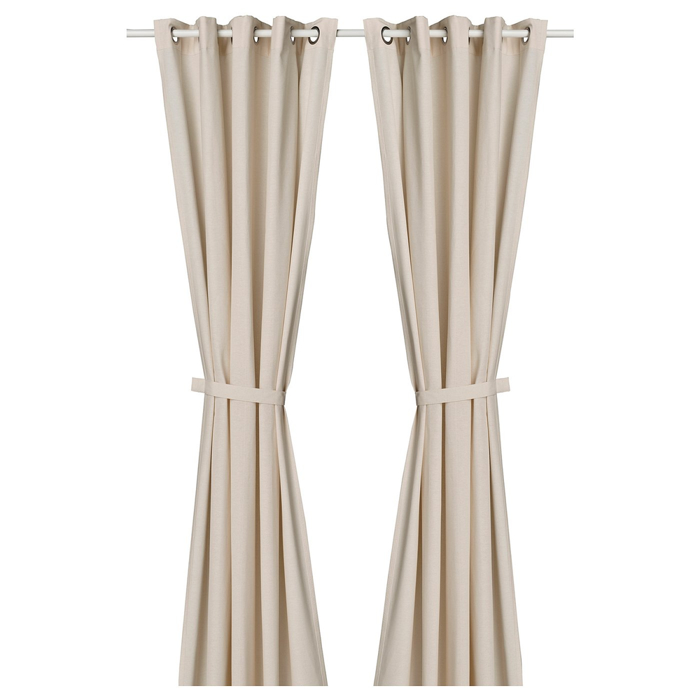 IKEA LENDA  (ИКЕА ЛЕНДА)  -  Штора с подхватом, 2 шт. - кремовый/на люверсах 140х250 см