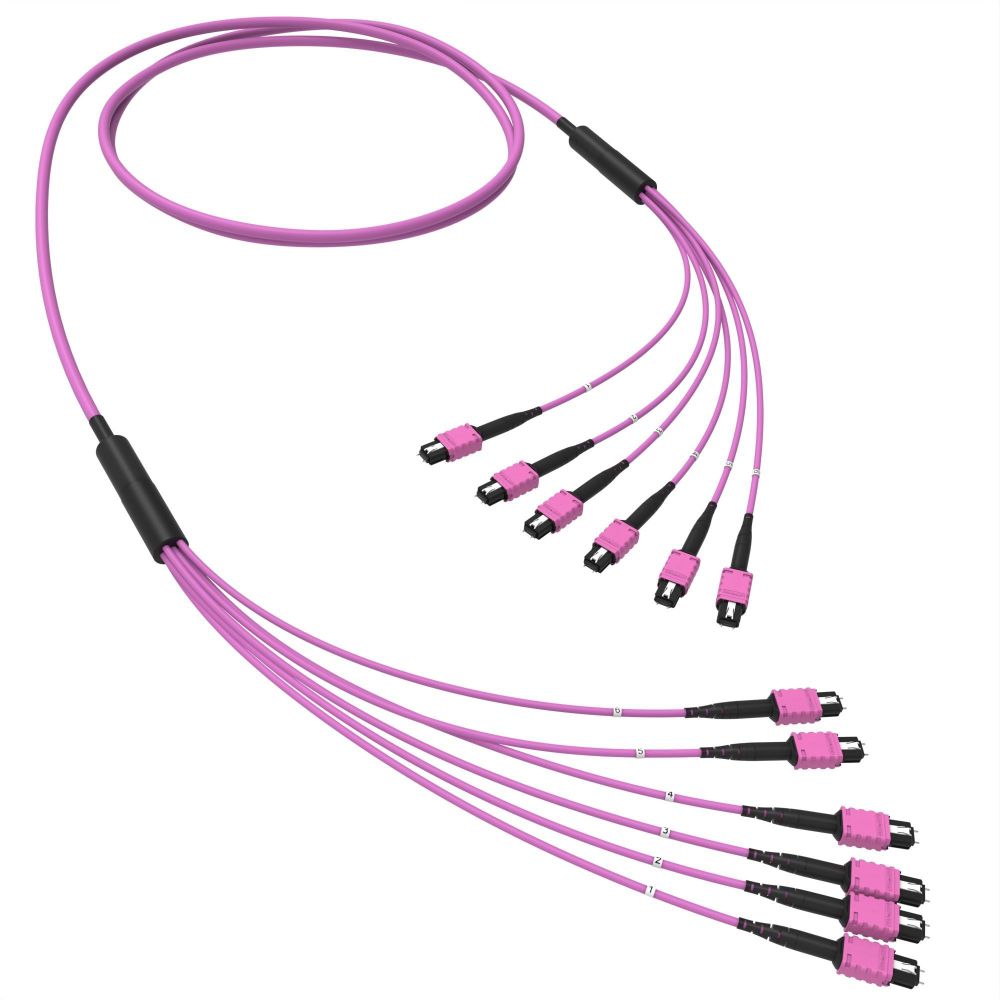 Оптическая магистральная сборка 72 ОВ 50/125 OM4, 6xMTP PRO(12)m/6xMTP PRO(12)m, тип В, 100 м