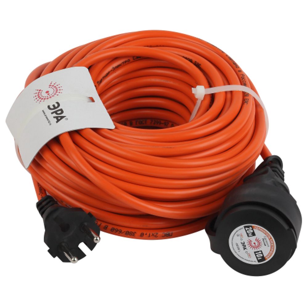 Удлинитель силовой ЭРА UPx-1-2x1-20m в бухте без заземления 20м 1 розетка ПВС 2х1мм2 | Электротовары
