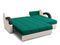 Диван угловой с оттоманкой Мадрид 1,4 - Велютто/Velutto  33 изумрудный/беж кожзам/ коричневая накладка