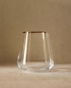 ZARA HOME СТАКАН BOHEMIA CRYSTAL С ЗОЛОТИСТОЙ КРОМКОЙ, ЗОЛОТИСТЫЙ