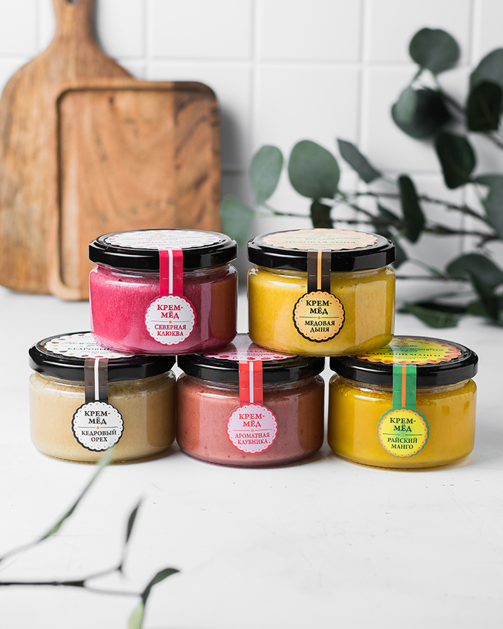 Нежный медовый десерт HoneyForYou "Северная клюква", крем-мед, 250 г.