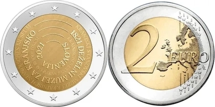 Словения 2 евро, 2021 200 лет Национальному музею Словении aUNC