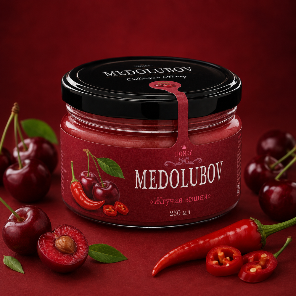Крем-мёд MEDOLUBOV «Жгучая вишня», 250 мл