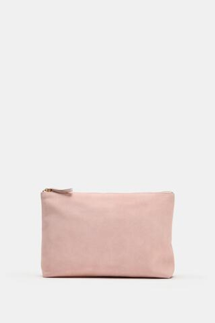 ZARA ЗАМШЕВЫЙ НЕСЕССЕР, РОЗОВЫЙ