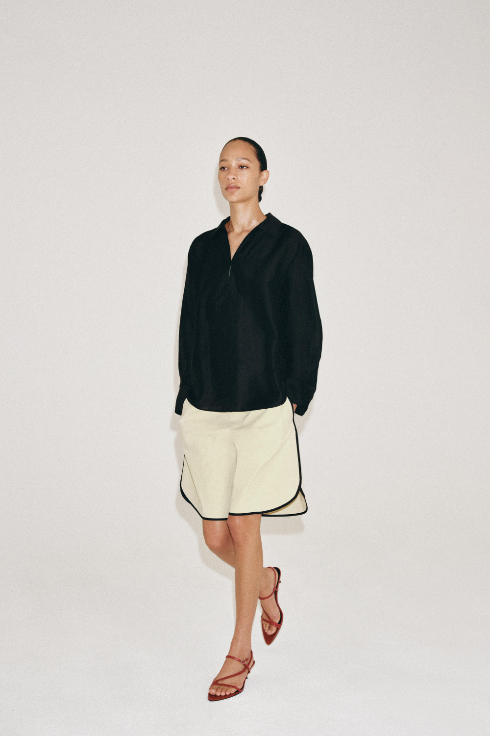 ZARA РУБАШКА В ПОЛОСКУ — ZW COLLECTION, ЧЕРНЫЙ