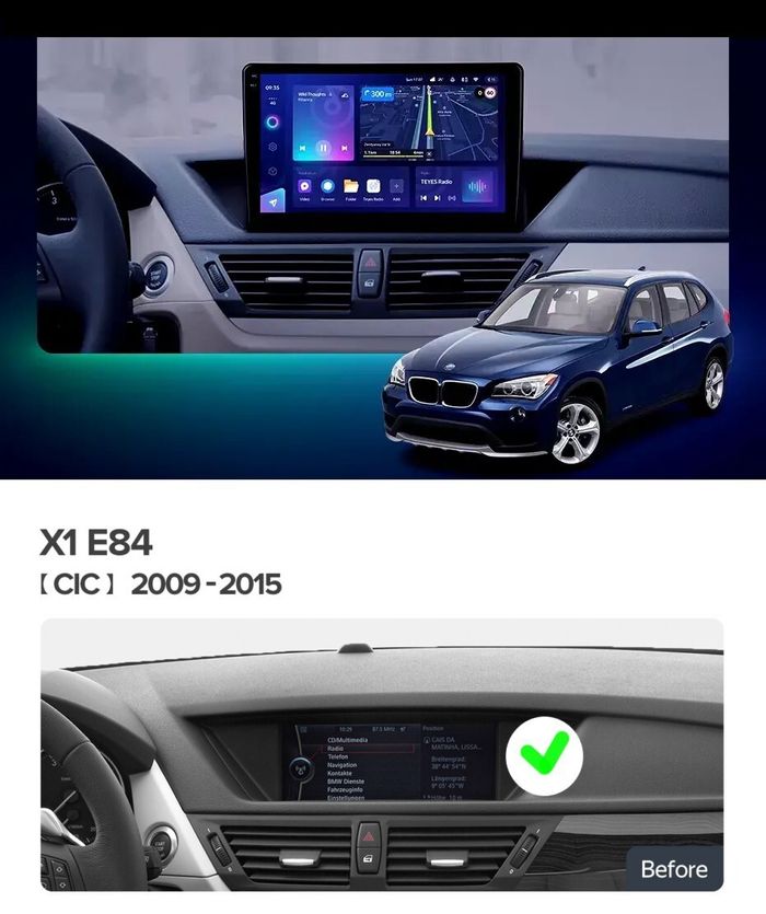 Магнитола для BMW X1 E84 2009-2014 CIC - Teyes CC3-2K монитор 10.36" 2K QLED на Android 10, Быстрая, CarPlay, 4G SIM-слот