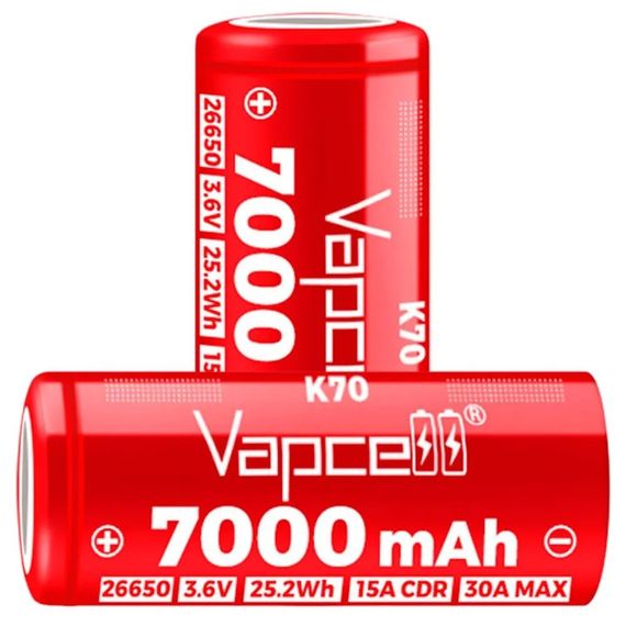 Аккумулятор Li-Ion Vapcell K70 26650 7000mah 30A