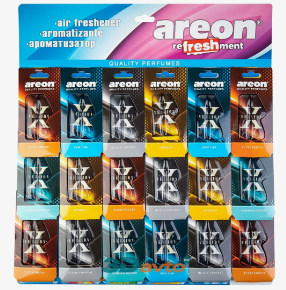 Ароматизатор гелевый AREON  АССОРТИ Refreshment 8ml X-Version (листом 18шт) 704-333-XV