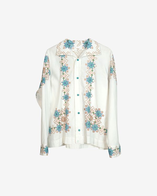 Рубашка Украшенная Повторяющимся Узором / Repeating Pattern Long Sleeve белая - фото 1