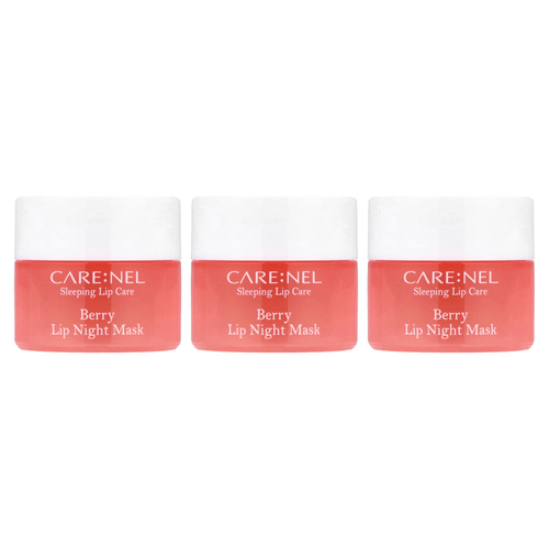 Care:Nel, ночная маска для губ, ягода, 3 шт. по 5 г