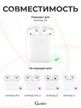 Чехол для Airpods 1/2 Gurdini прорезиненный soft touch Pink Sand