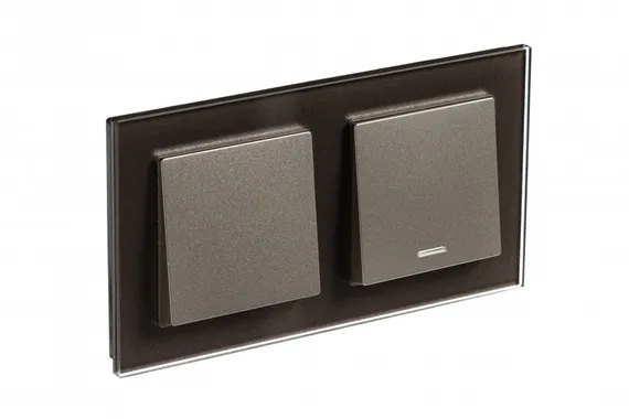 Рамка стеклянная на 2 поста Systeme Electric AtlasDesign Nature Мокко ATN320602