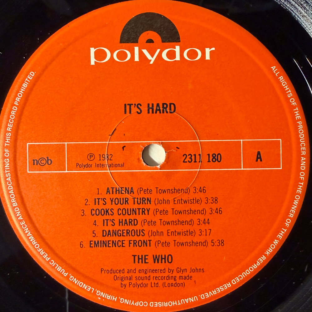 The Who ‎– It's Hard (Скандинавия 1982г.)