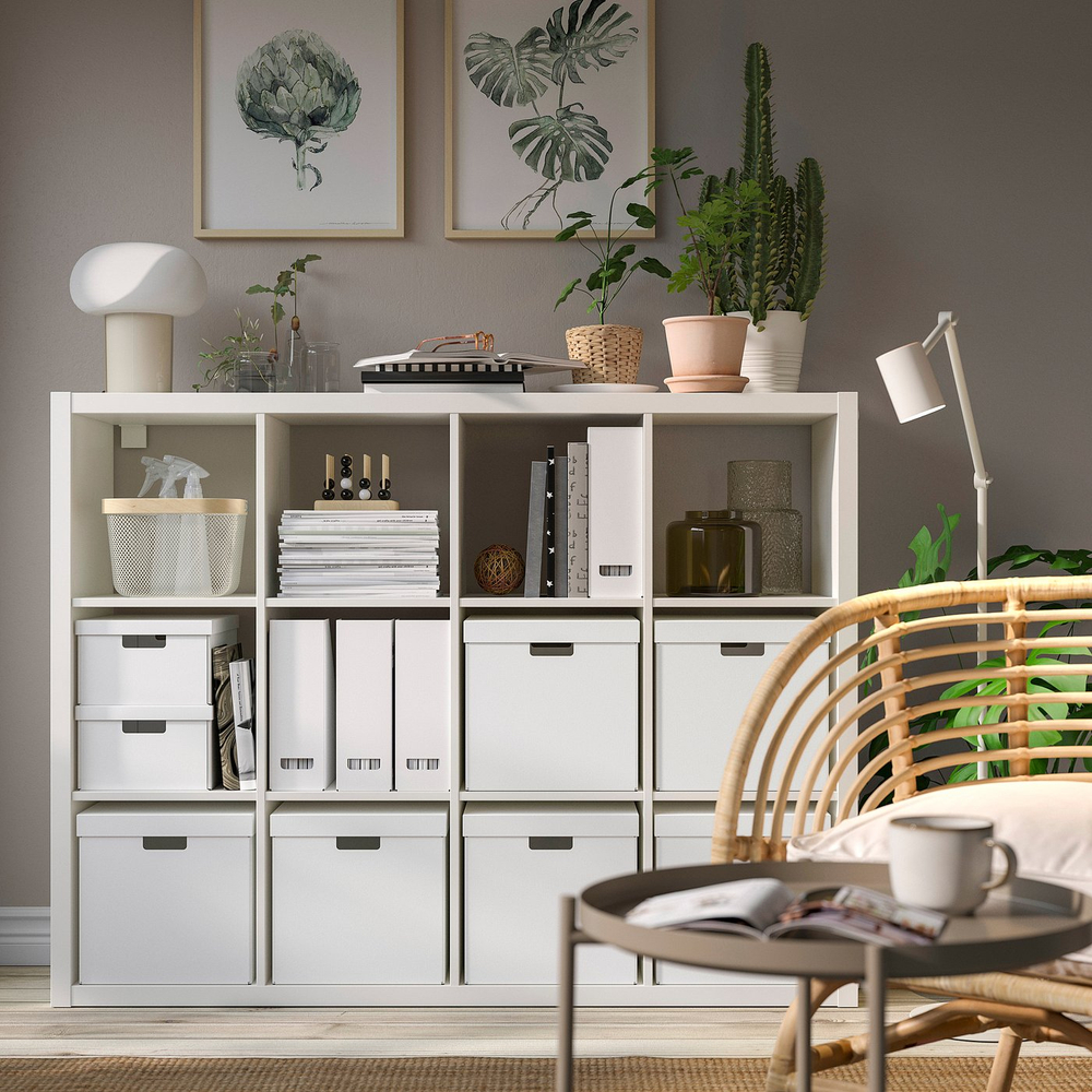 IKEA FJÄDERHARV  (ИКЕА ФЙЭДЕРХАРВ)  -  Коробка с крышкой - белый 32х35х31 см