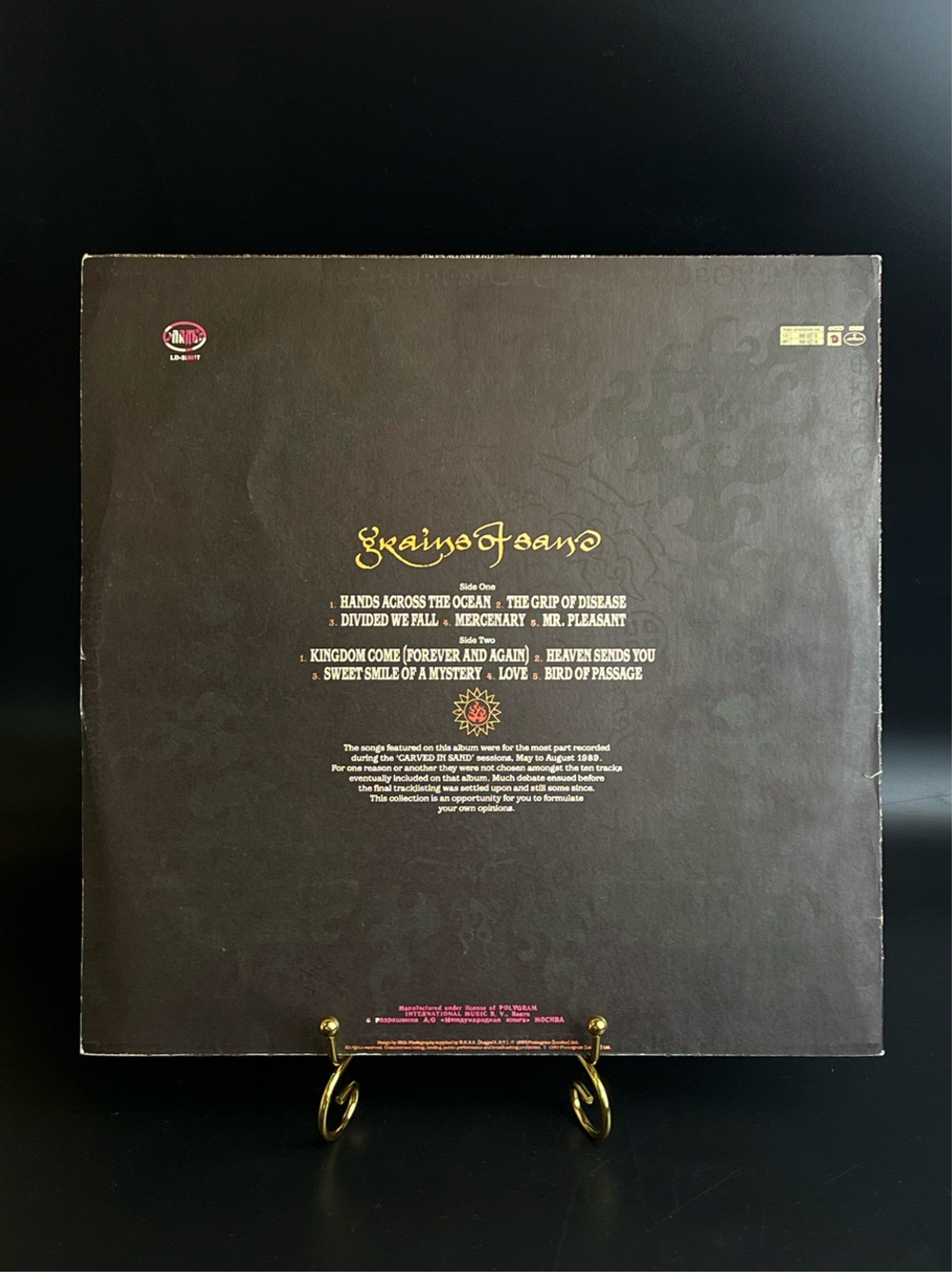 LP The Mission – Grains Of Sand. Зарубежный рок. Виниловая пластинка 12 дюймов. Ладъ 1990 год.
