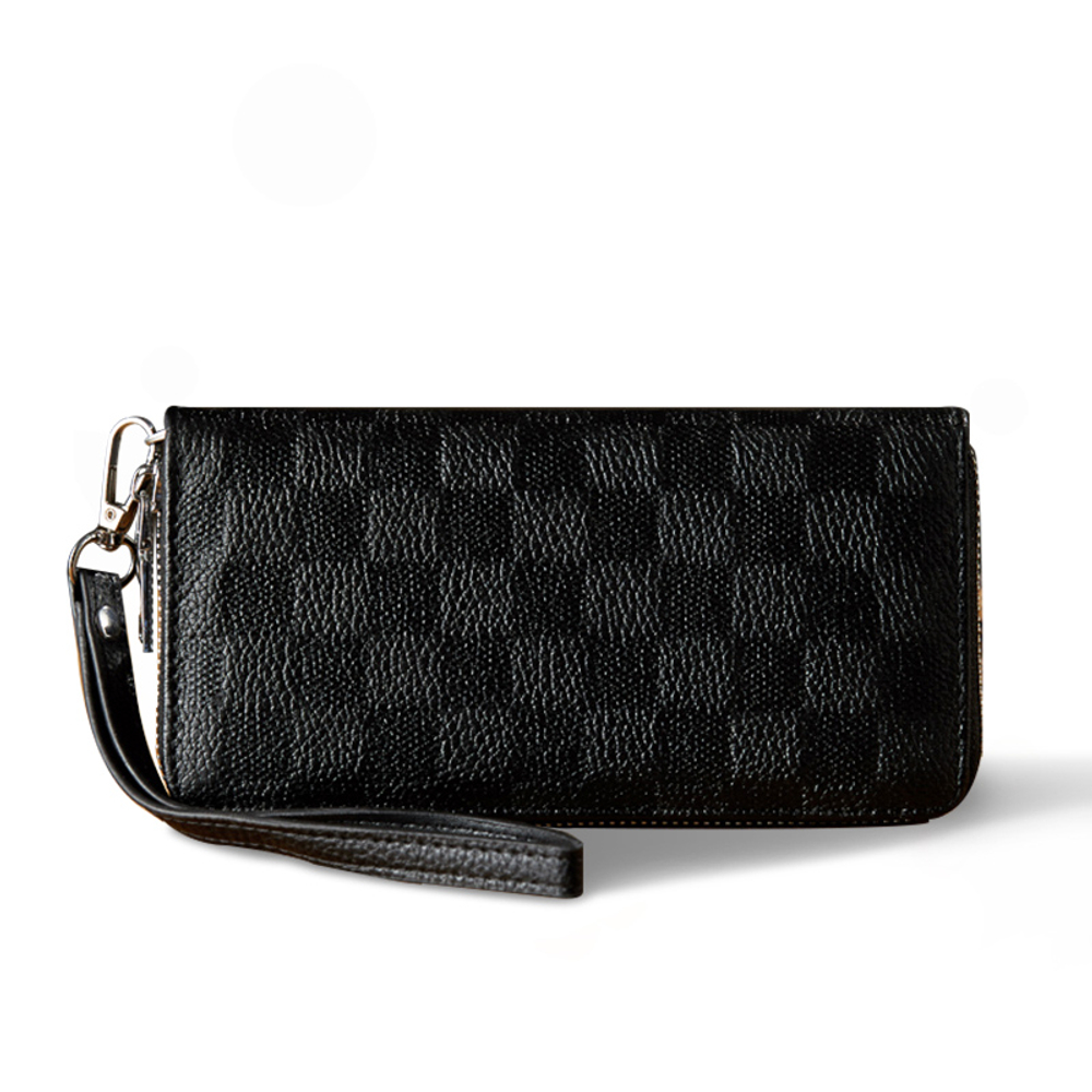 Simple&nature Cow Leather Clutch Wallet Medium Men"s Black