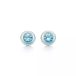 Серьги гвоздики из серебра 925,Tiffany с аквамарином 0.26 карат 💙В наличии