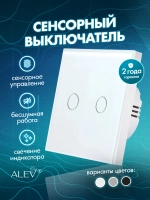 Выключатель сенсорный двухклавишный проводной для дома