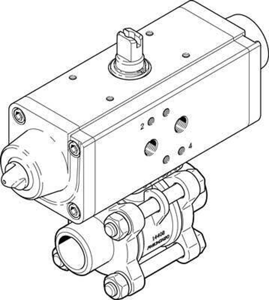 VZBA-2"-WW-63-T-22-F0507-V4V4T-PS90-R-90 Шаровой кран с приводом VZBA-2"-WW-63-T-22-F0507-V4V4T-PS90-R-90 Шаровой кран с приводом