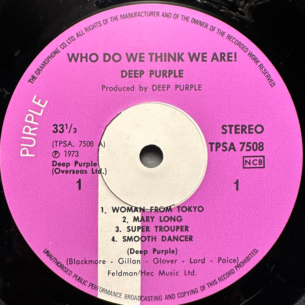Deep Purple - Who Do We Think We Are (Скандинавия 1973г.)