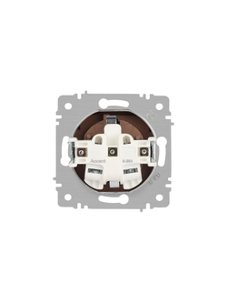 Розетка 1-м СП Accent 6-203-01 16А IP20 250В 2P+E Schuko с крышкой AL/CU бел. Intro Б0063709