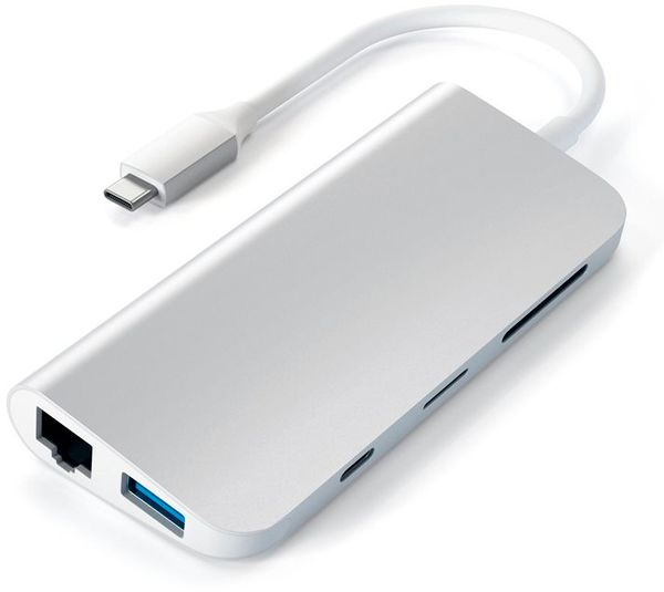 USB-концентратор Satechi Aluminum Type-C Multimedia Adapter ST-TCMM8PAS (Silver)
