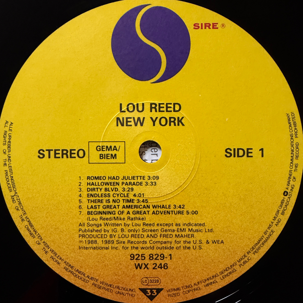 Lou Reed - New York (Германия 1989г.)
