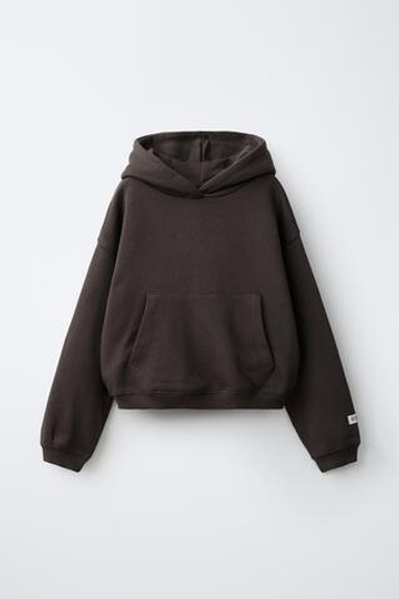 ZARA ХУДИ С НАШИВКОЙ, КОРИЧНЕВЫЙ