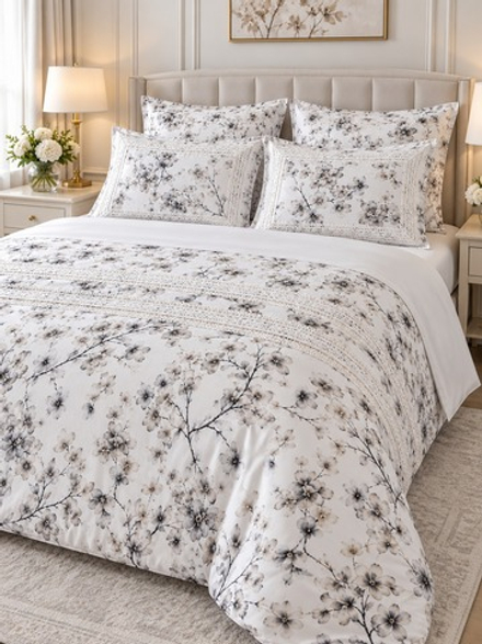 Gelin Home КПБ 6 пр. EBRU серый цвет пододеяльник 200*220, простынь 240*260, наволочки 50*70 2шт, декоративные наволочки 50*70 2шт GLNN546