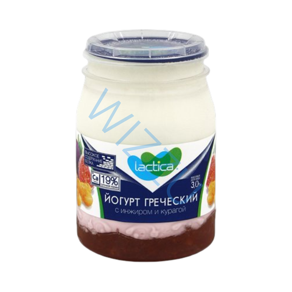 Йогурт греческий с инжиром и курагой 3,0% 190г пэт-банка "Lactica"