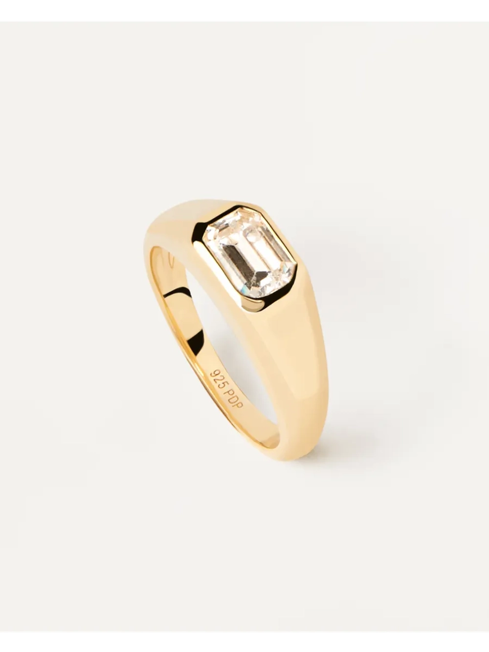 Кольцо Octagon Shimmer серебро 925 пробы покрытое золотом