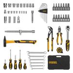 Набор инструментов, 1/2", 1/4", CrV, S2, пластиковый кейс, 64 предмета Denzel