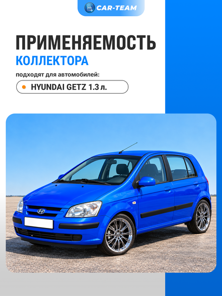 Вставка вместо штатного катализатора Hyundai Getz "Stinger" 4-1 с объемом двигателя 1.3 (G4EA)
