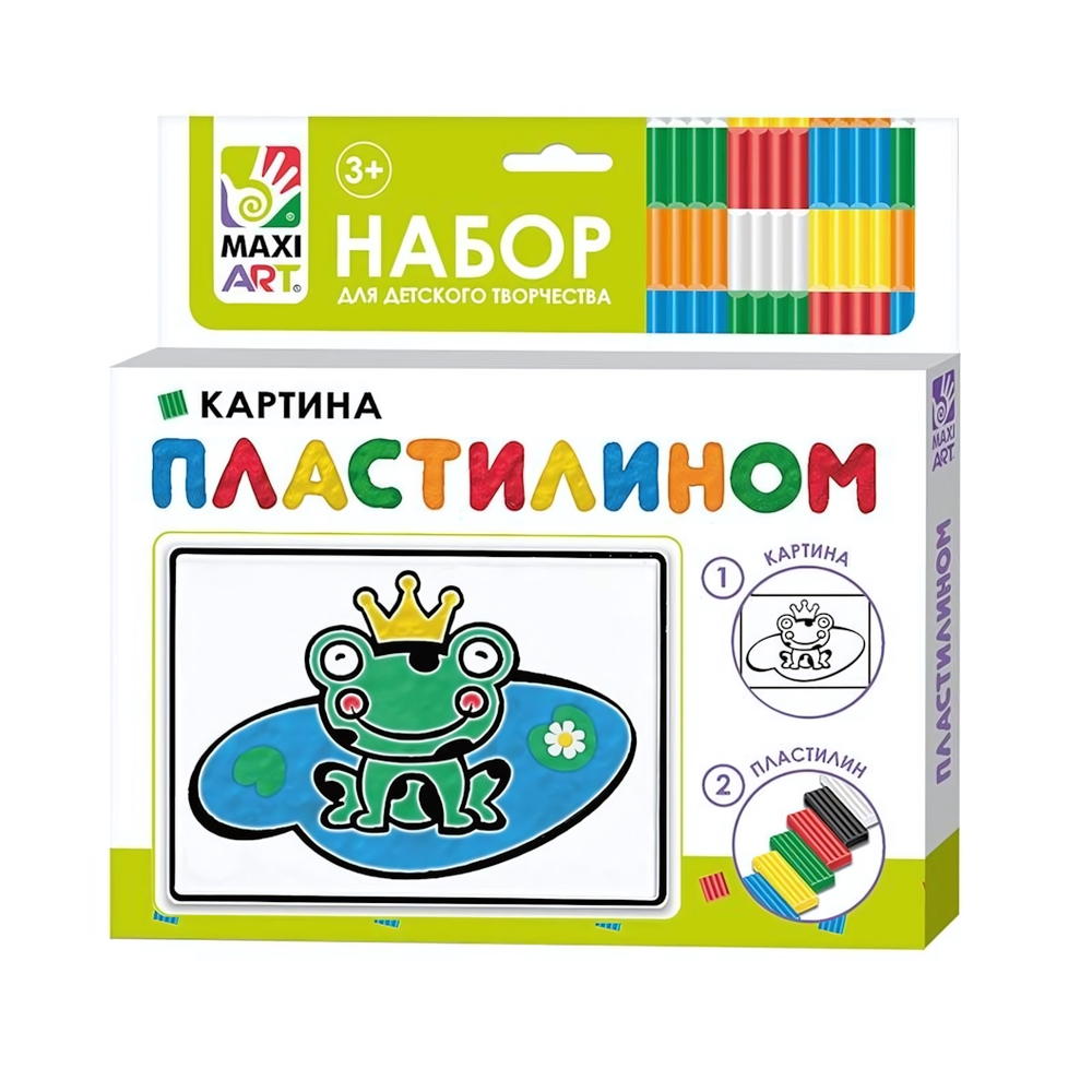 Набор для детского творчества, картина пластилином "Лягушонок" 10х15см (Maxiart)