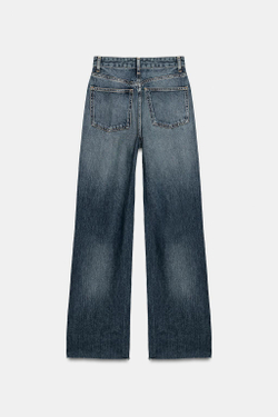 ZARA ДЖИНСЫ TRF WIDE-LEG С ВЫСОКОЙ ПОСАДКОЙ, СИНИЙ