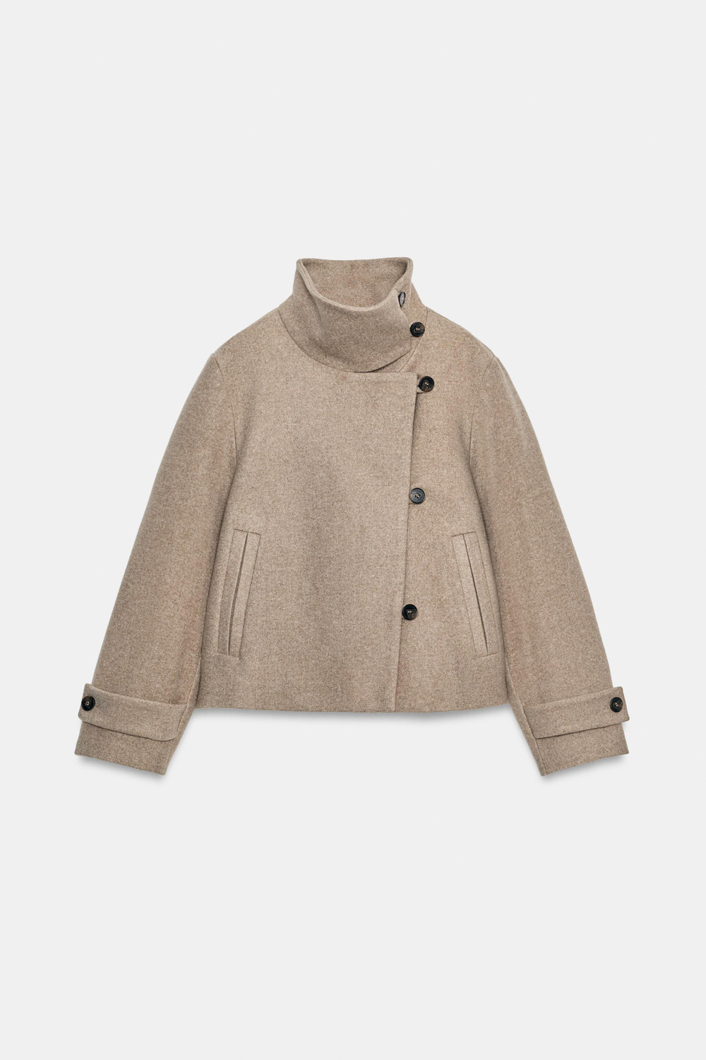 ДВУБОРТНАЯ КУРТКА ИЗ МЯГКОЙ ТКАНИ — ZARA