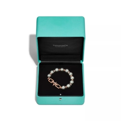 Браслет из розового золота 18k с жемчугом и бриллиантами, Tiffany 💠 Titan by Pharrell Williams
