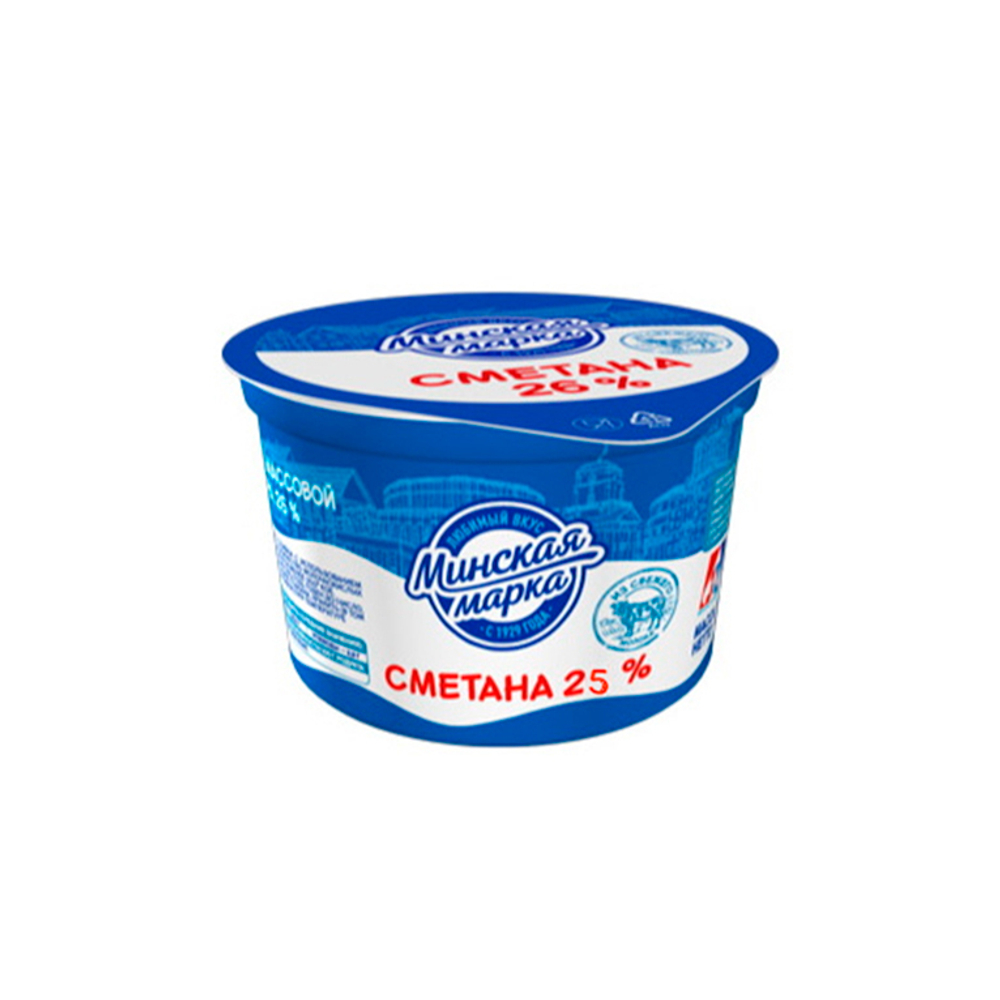 Сметана 25% 180 г, "Минская Марка", Беларусь