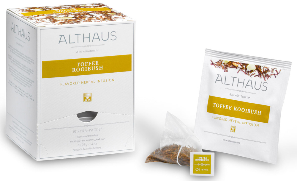 Чайный напиток травяной Althaus Rooibush Vanilla Toffee в пирамидках, 15 шт
