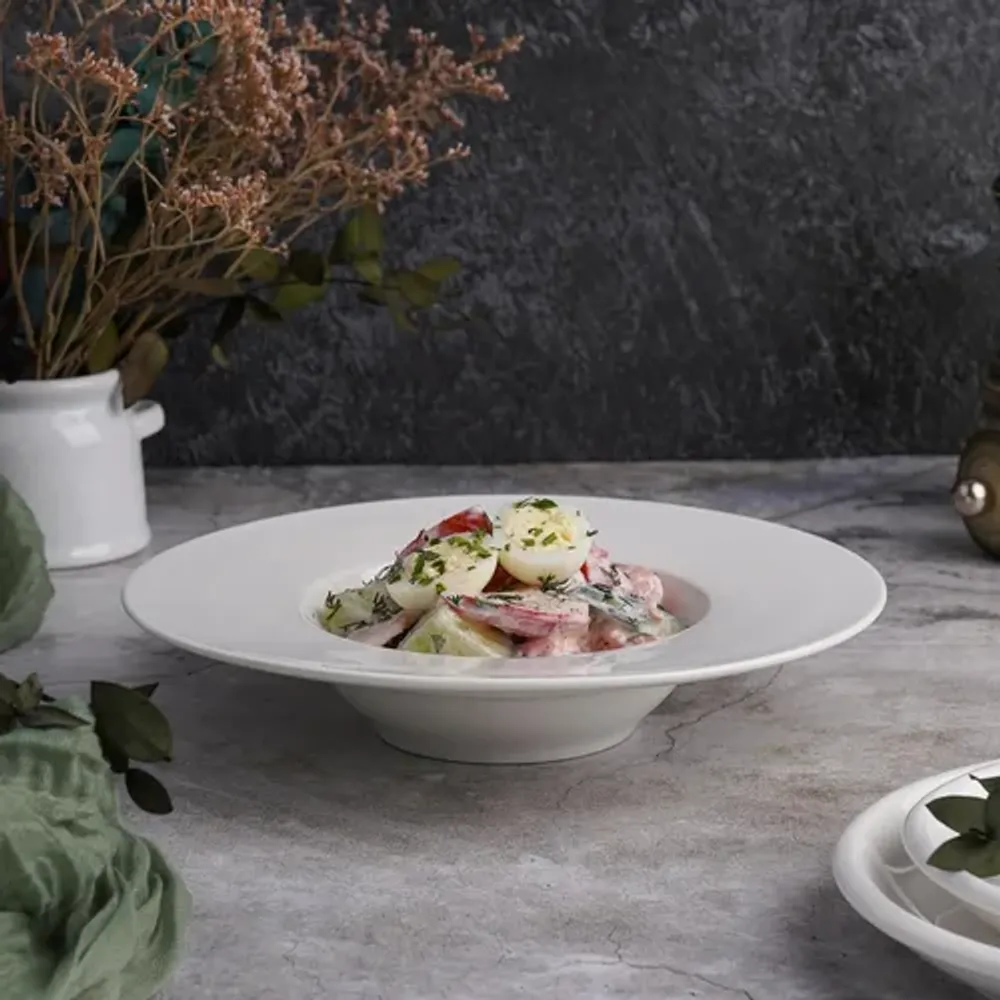 Тарелка глубокая 150 мл d 20 см h4 см для пасты белая фарфор P.L. Proff Cuisine [6]