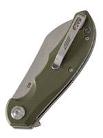 Нож складной GhostBlade Banshee, сталь D2, 58-62 HRC, Sheepfoot, рукоять G10 оливковая, замок Liner lock, флиппер, 128 г