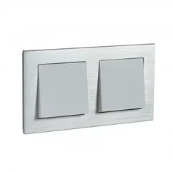 Рамка металлическая на 2 поста Systeme Electric AtlasDesign Nature Серебро ATN312102