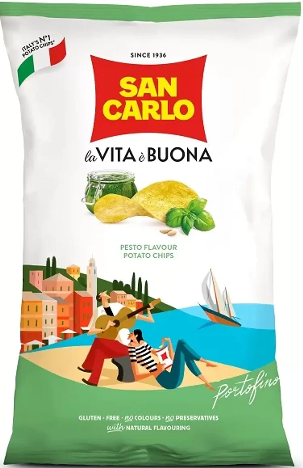 Чипсы картофельные San Carlo со вкусом соуса Песто 50гр