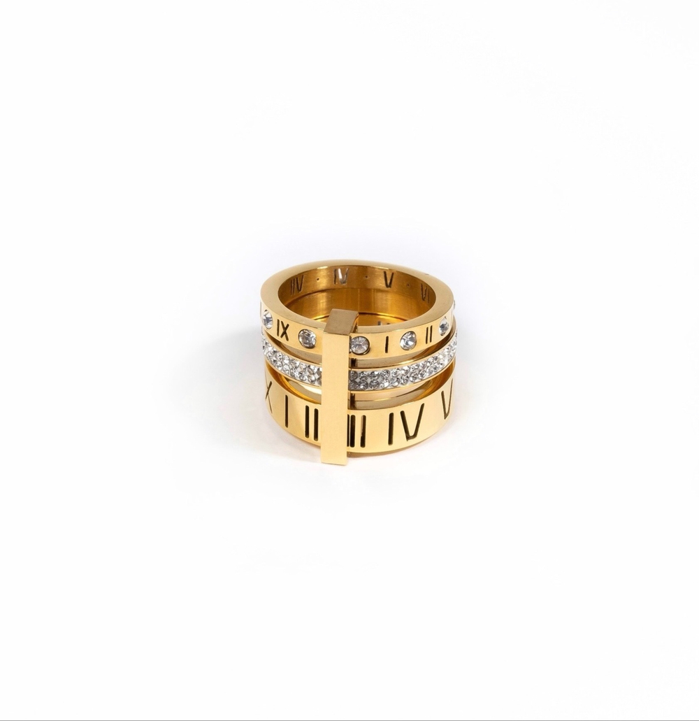 Кольцо РИМСКИЕ ЦИФРЫ gold
