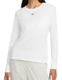 Женская футболка теннисная (dł. Рукава) Nike Essential LS Tee W - white/black