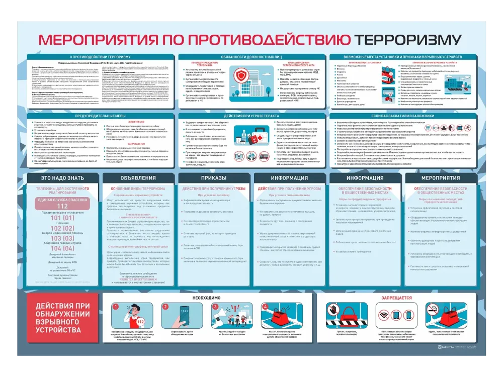 Стенд-уголок "Мероприятия по противодействию терроризму"