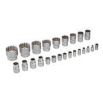 Набор инструментов, 1/2", 1/4", CrV, 12 гранные головки, пластиковый кейс, 76 предметов Stels