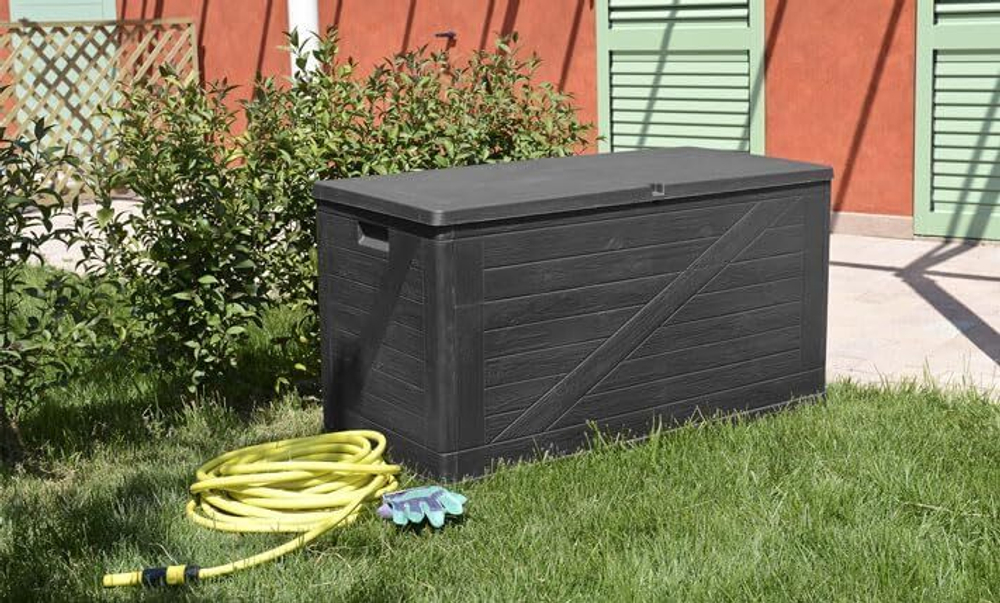Пластиковый сундук Toomax Multibox Wood 420 л anthracite