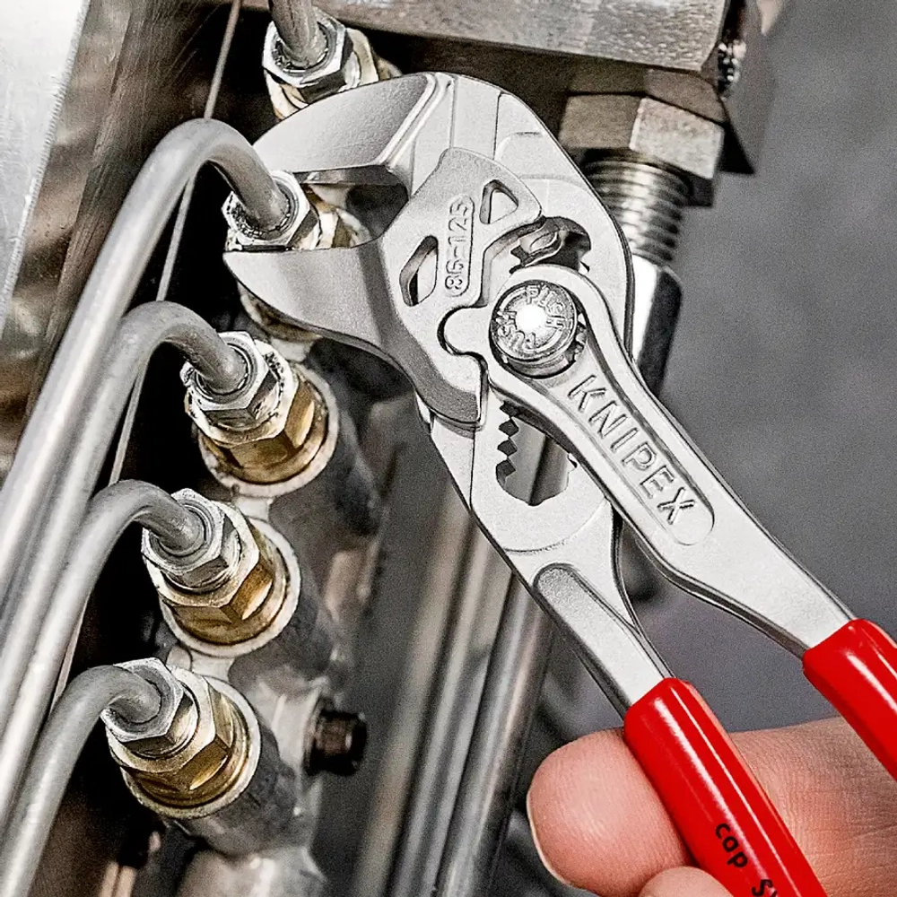 миниатюрный цанговый ключ переставные клещи хромированные 125 мм Knipex 86 03 125 SB